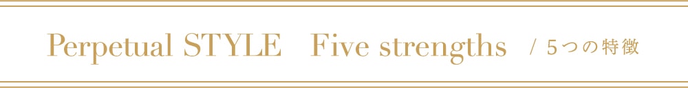 Perpetual STYLE Five strengths / 5つの特徴